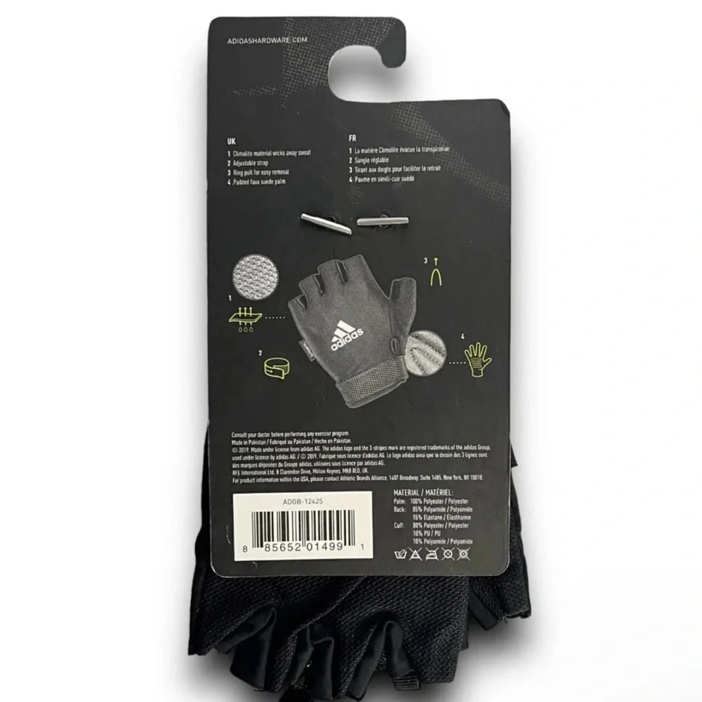 NWT Adidas Aeroready Adjustable Essential Gloves Black & Pink Training Gloves